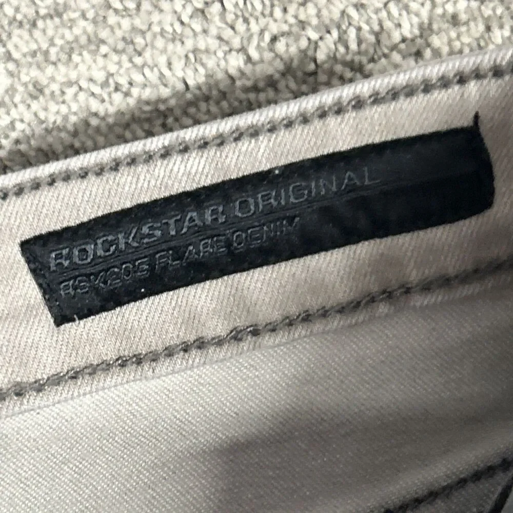 Rockstar Original Jeans Boys 14 Super Shake Stacked Flare Denim Light Gray